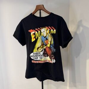 Vintage Black Eminem Anger Management 2000s Tour Graphic T-Shirt Size Large
